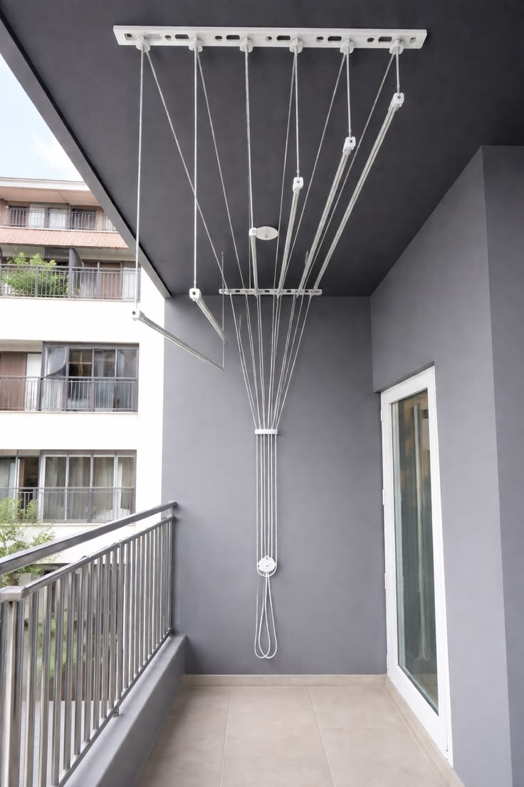 Cloth hanger installation balcony